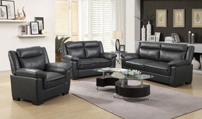Sillón decorativo acolchado Arabella con brazos, color gris
