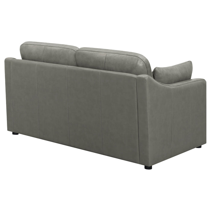 Grayson Sloped Arm Upholstered Loveseat Grey