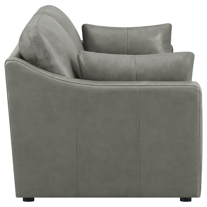 Grayson Sloped Arm Upholstered Loveseat Grey