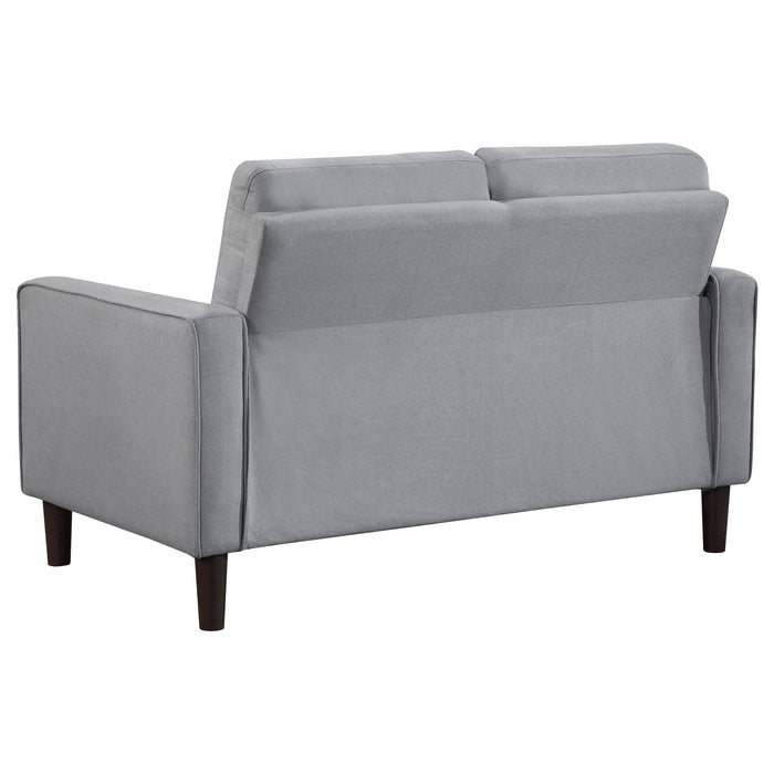 Bowen 2-piece Upholstered Track Arms Tufted Sofa Set Grey