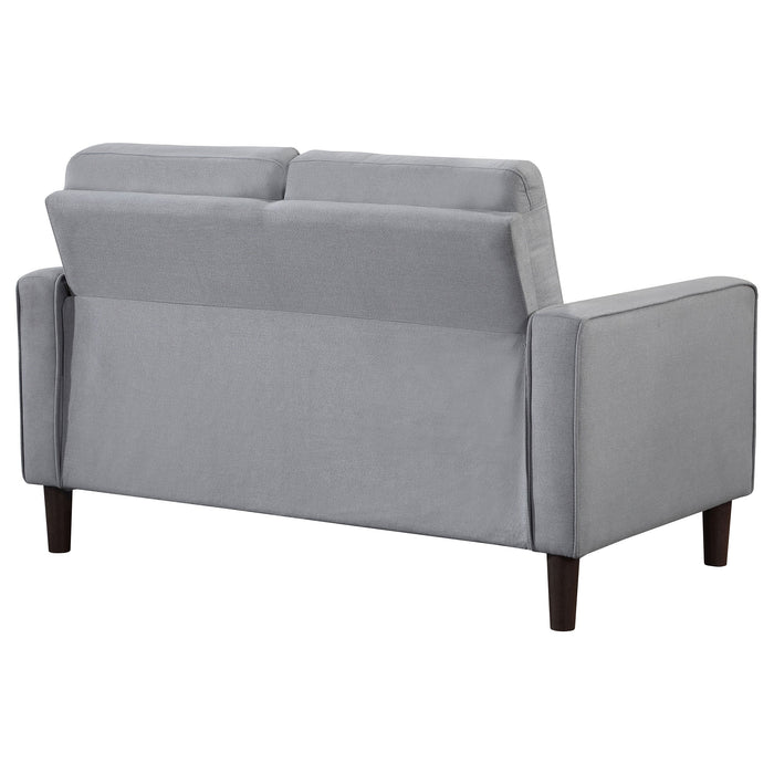 Bowen Upholstered Track Arms Tufted Loveseat Grey