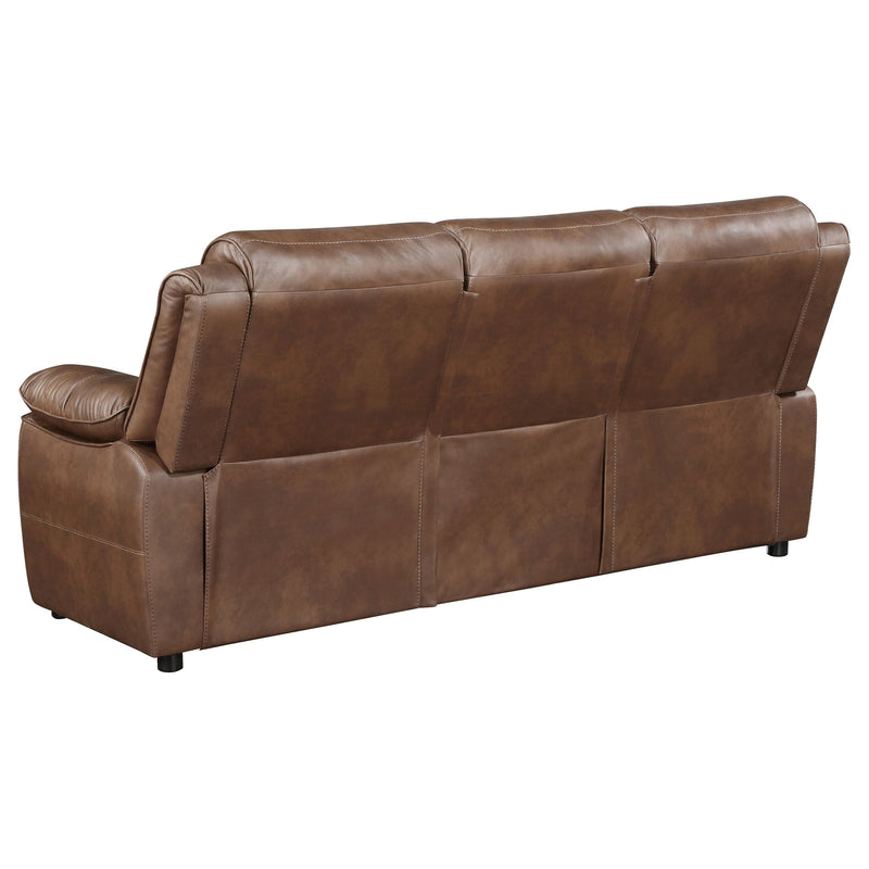 Ellington Upholstered Padded Arm Sofa Set Dark Brown
