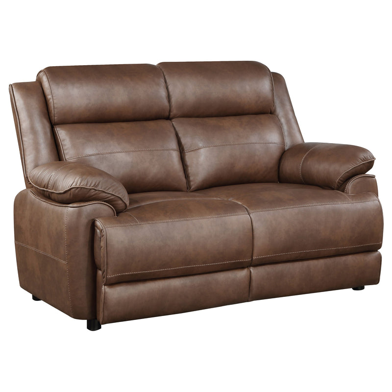 Ellington Upholstered Padded Arm Sofa Set Dark Brown