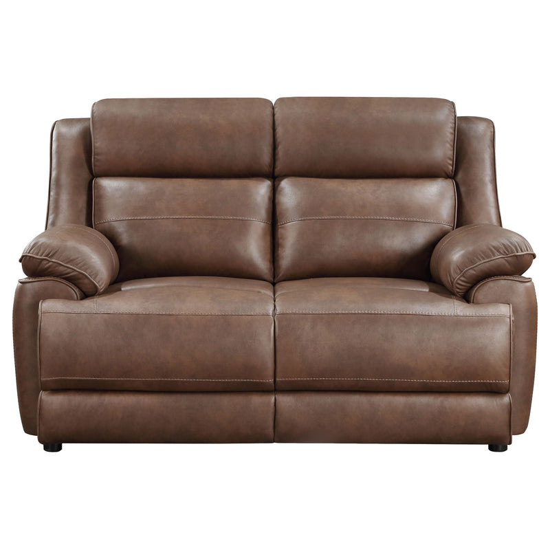 Ellington Upholstered Padded Arm Sofa Set Dark Brown