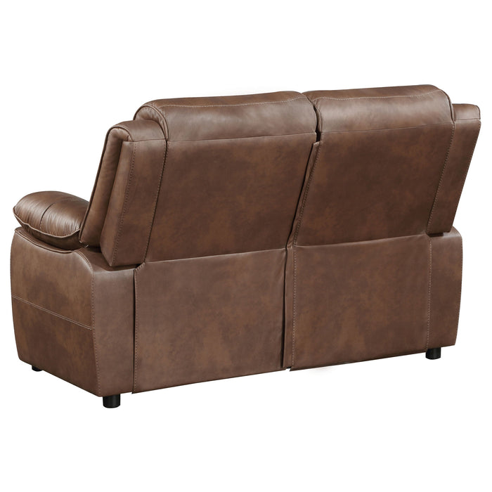 Ellington 2-piece Upholstered Padded Arm Sofa Set Dark Brown