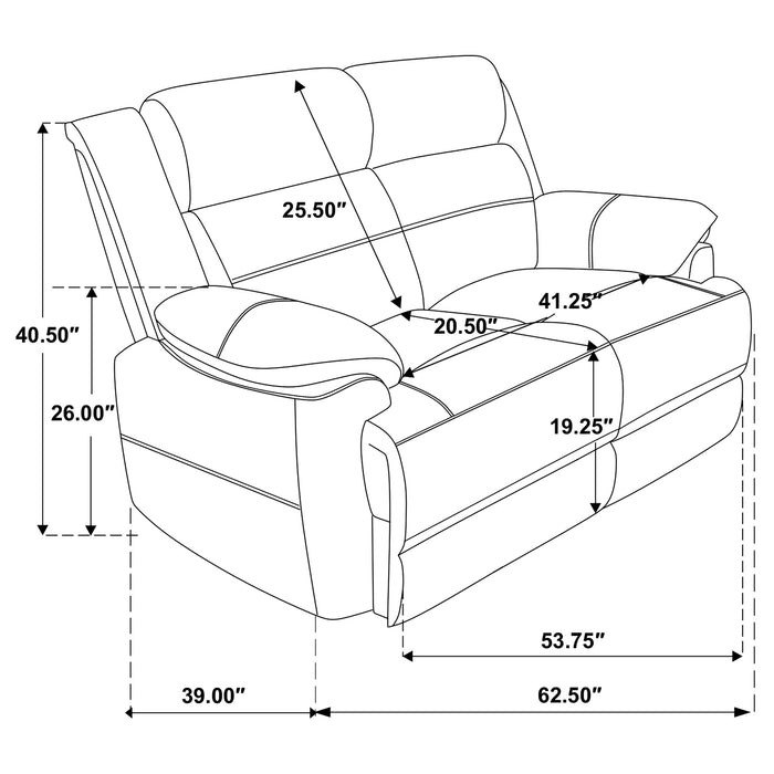 Ellington Upholstered Padded Arm Loveseat Dark Brown