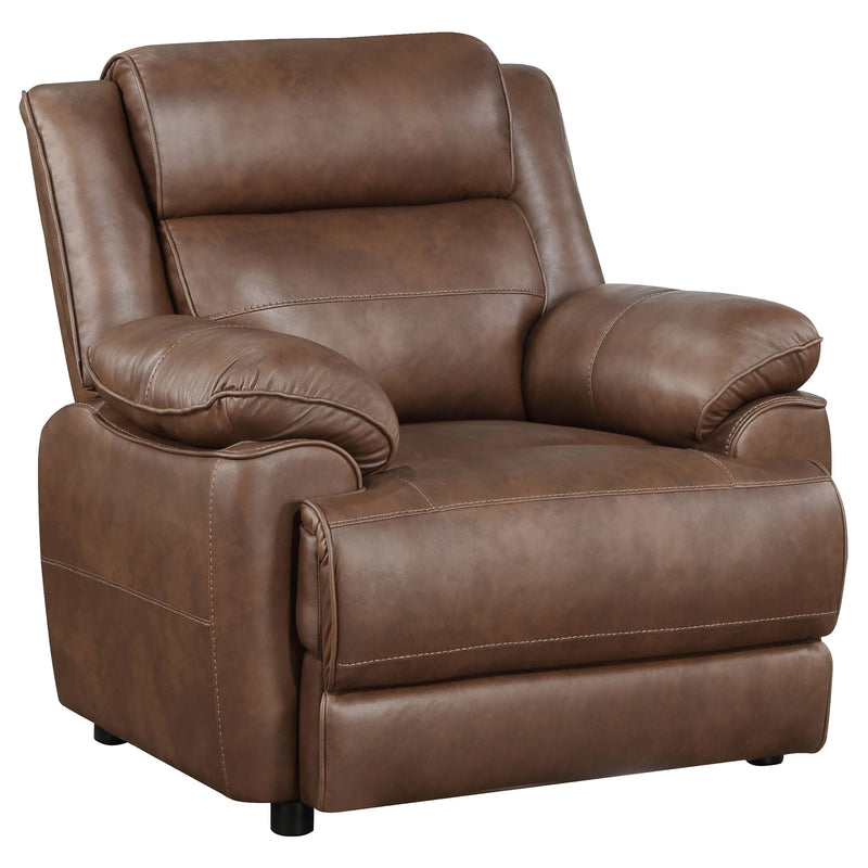 Sillón acentuado Ellington tapizado con brazos acolchados, marrón oscuro