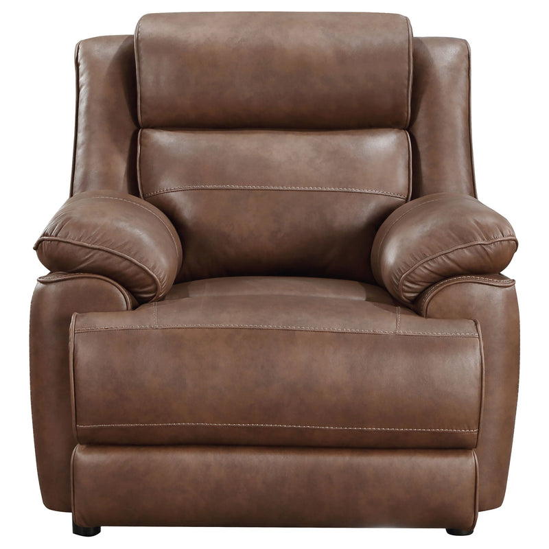 Sillón acentuado Ellington tapizado con brazos acolchados, marrón oscuro