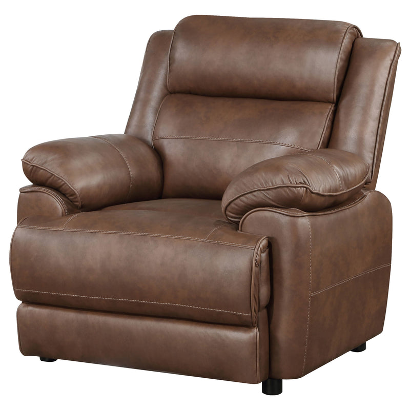 Sillón acentuado Ellington tapizado con brazos acolchados, marrón oscuro