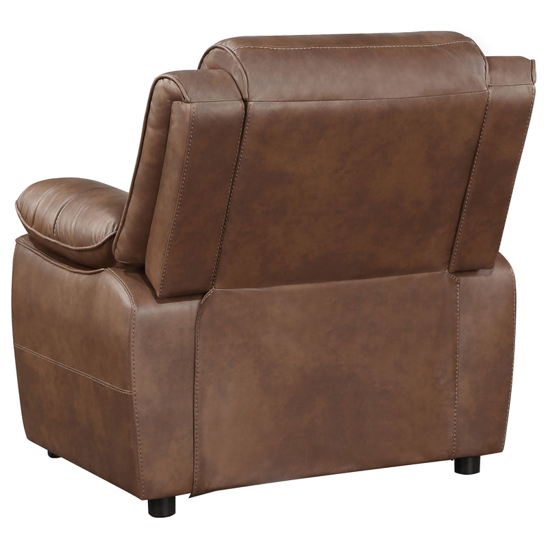 Sillón acentuado Ellington tapizado con brazos acolchados, marrón oscuro
