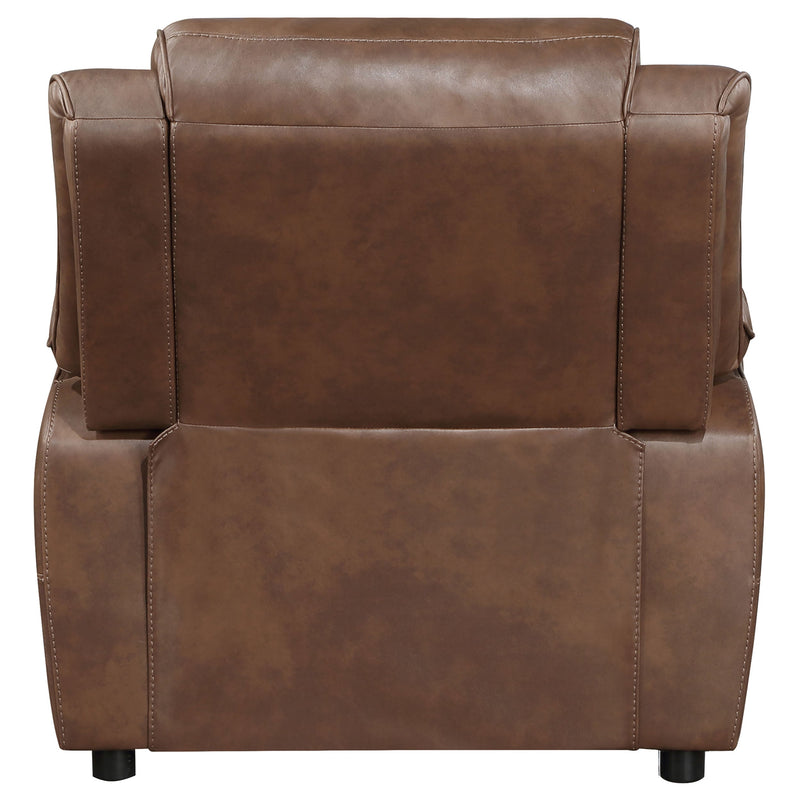 Sillón acentuado Ellington tapizado con brazos acolchados, marrón oscuro