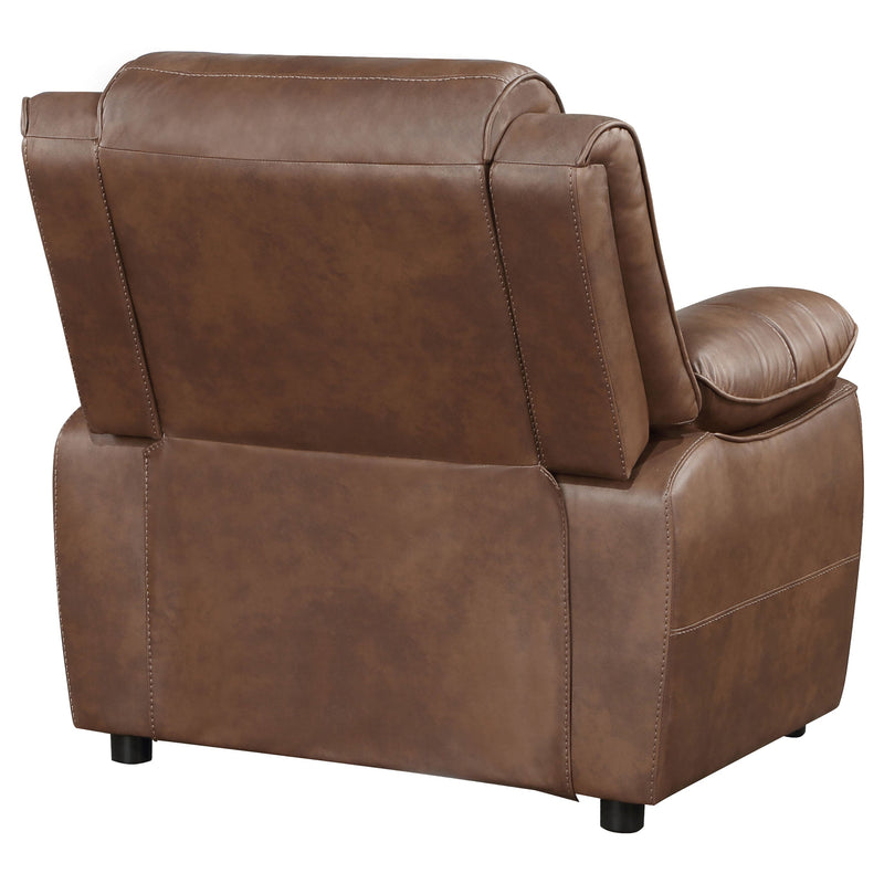 Sillón acentuado Ellington tapizado con brazos acolchados, marrón oscuro