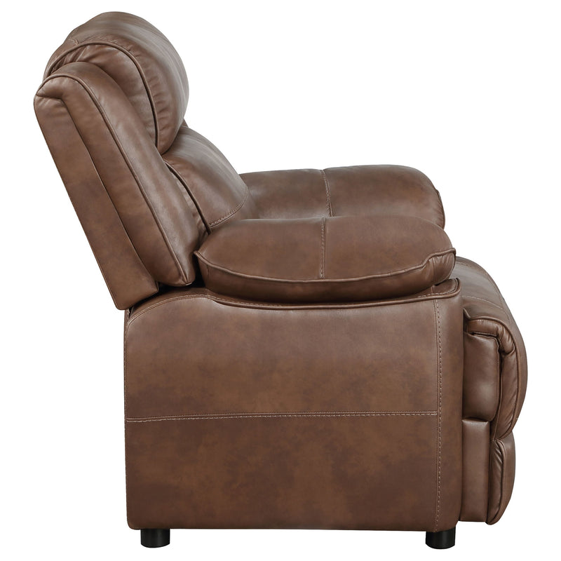 Sillón acentuado Ellington tapizado con brazos acolchados, marrón oscuro
