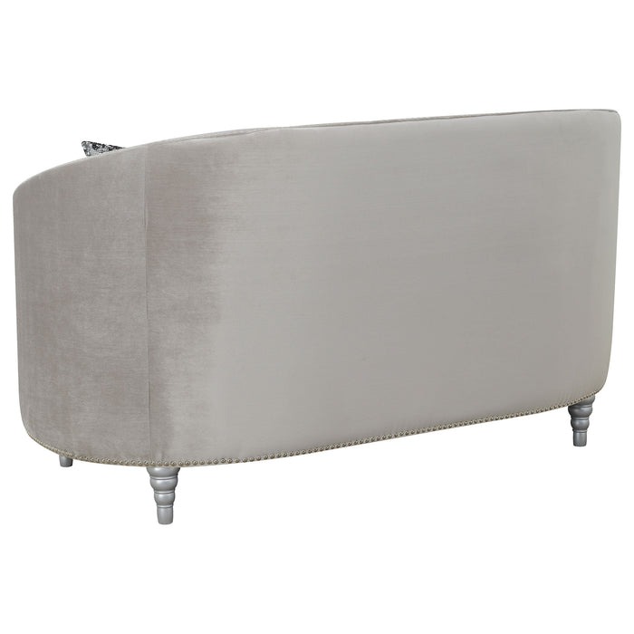 Avonlea Sloped Arm Tufted Loveseat Grey