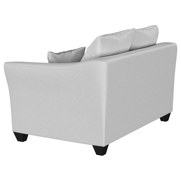 Salizar Upholstered Flared Arm Loveseat Charcoal Grey