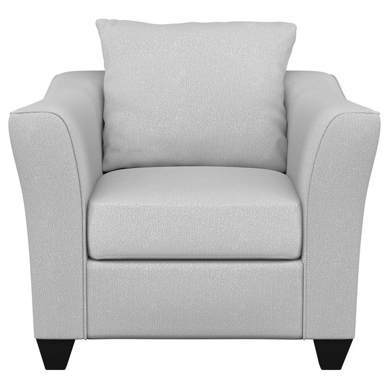 Sillón decorativo Salizar con brazos acampanados y tapizados
