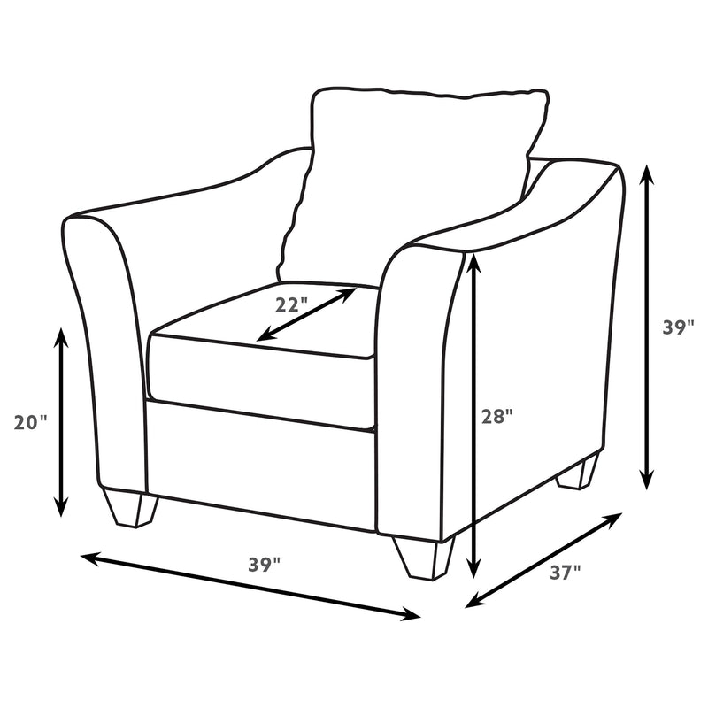 Sillón decorativo Salizar con brazos acampanados y tapizados