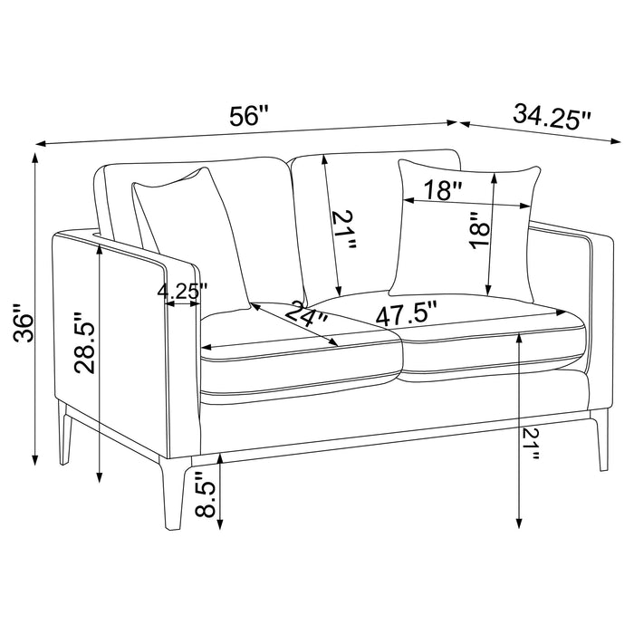 Apperson 2-piece Living Room Set Grey