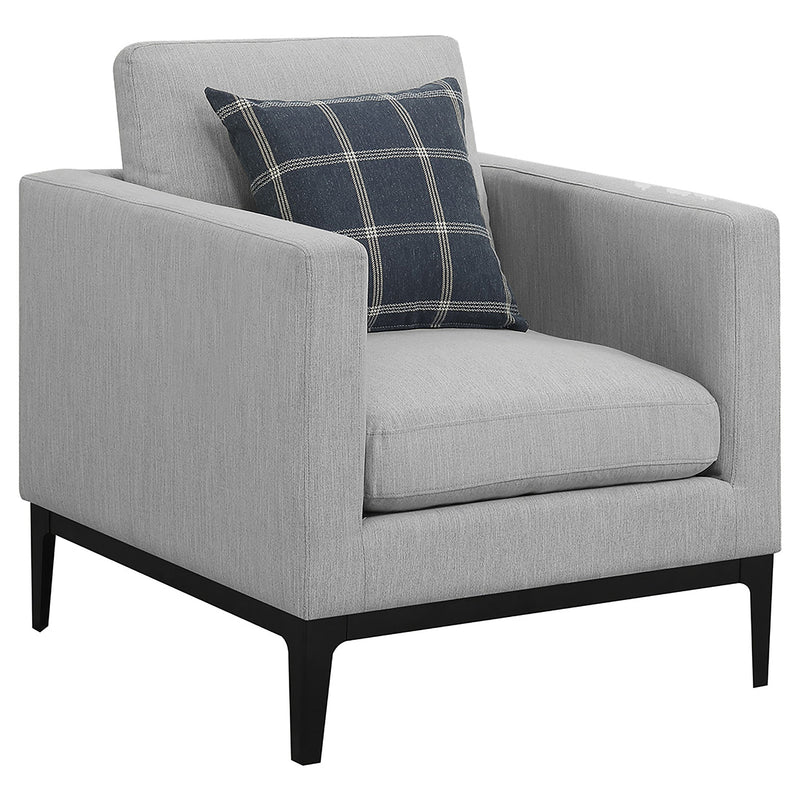 Sillón decorativo Apperson con reposabrazos, gris claro
