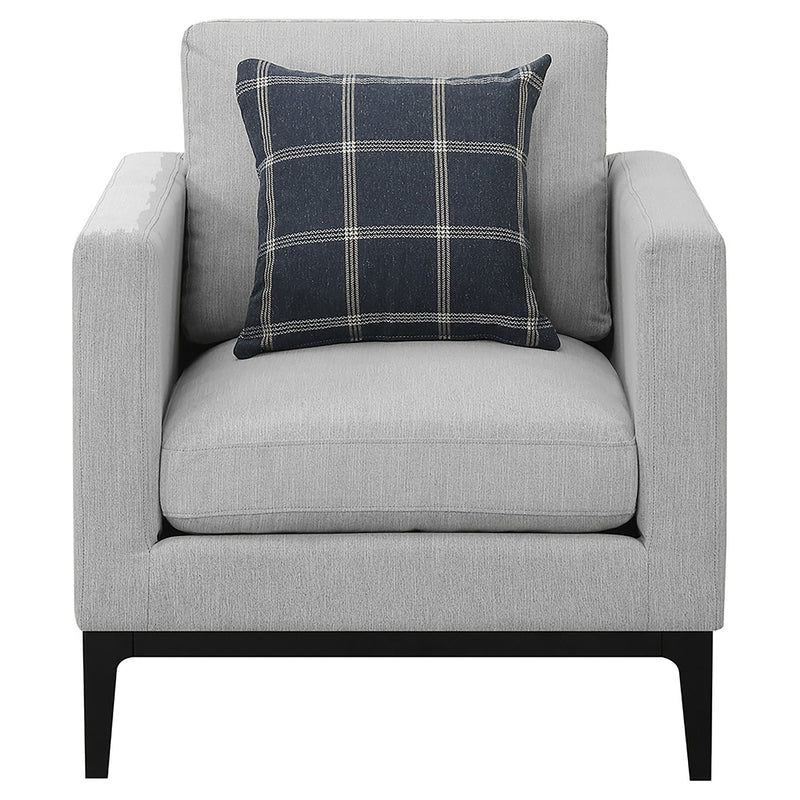 Sillón decorativo Apperson con reposabrazos, gris claro
