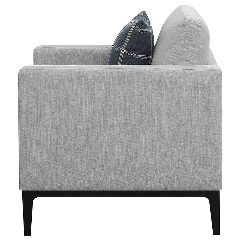 Sillón decorativo Apperson con reposabrazos, gris claro