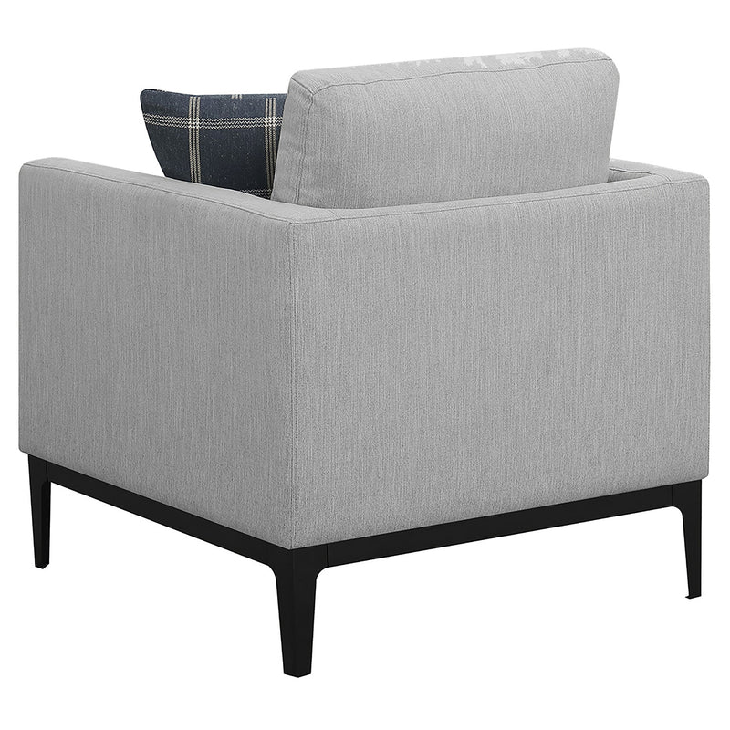 Sillón decorativo Apperson con reposabrazos, gris claro