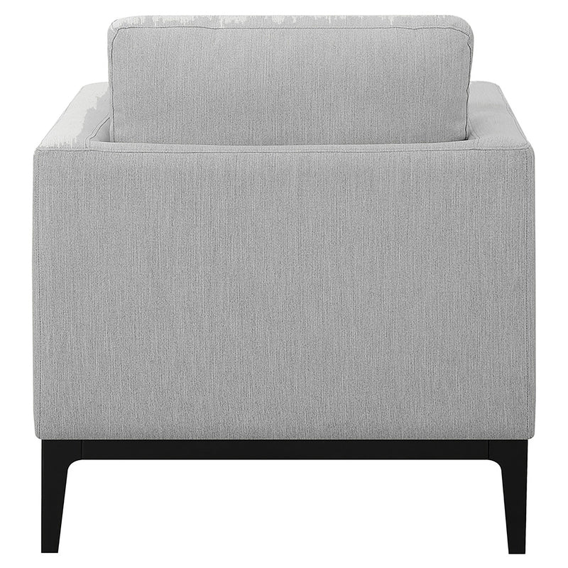 Sillón decorativo Apperson con reposabrazos, gris claro