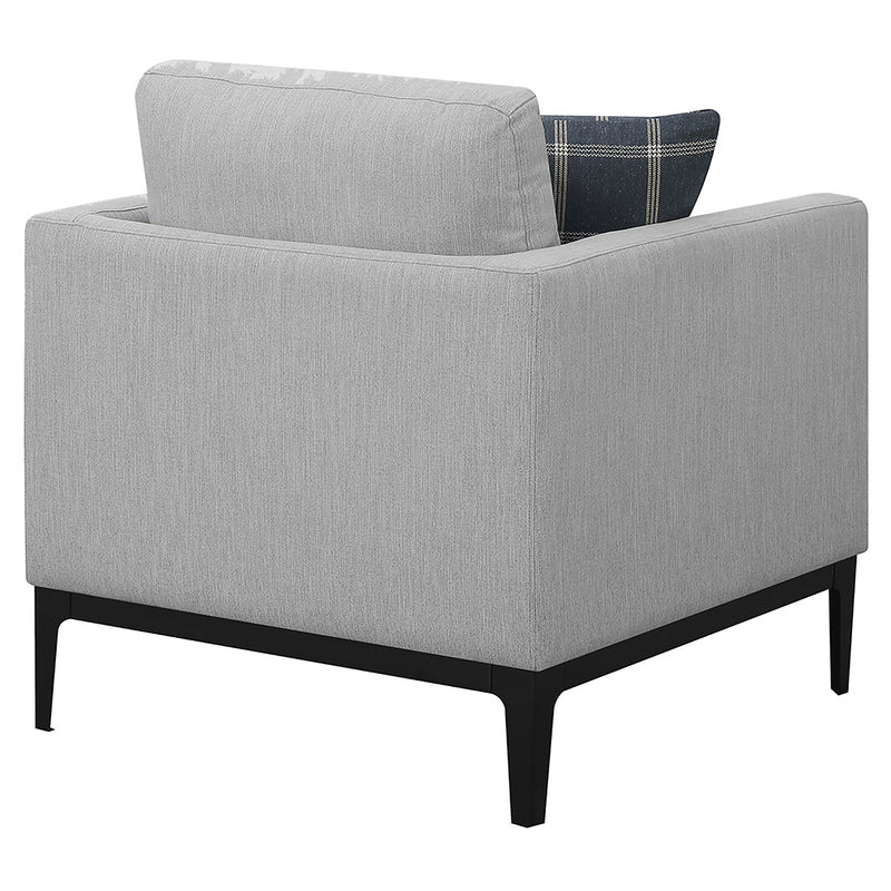 Sillón decorativo Apperson con reposabrazos, gris claro