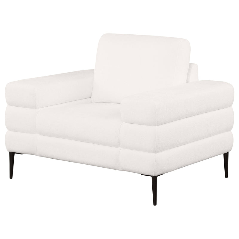 Jessel Sillón con brazos de terciopelo de chenilla color marfil
