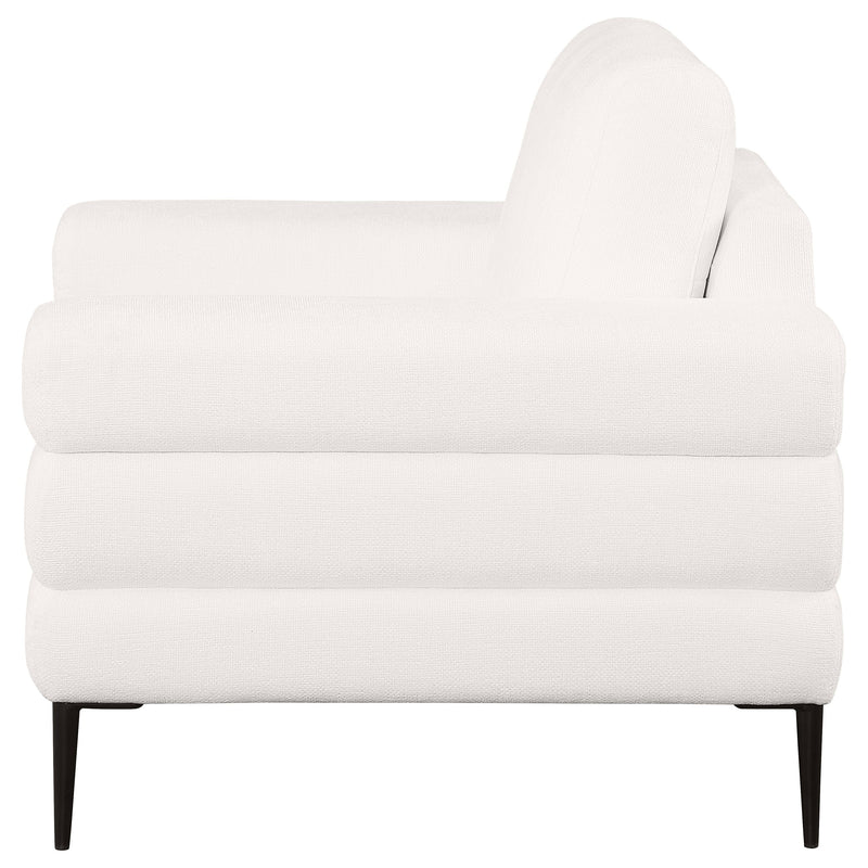 Jessel Sillón con brazos de terciopelo de chenilla color marfil