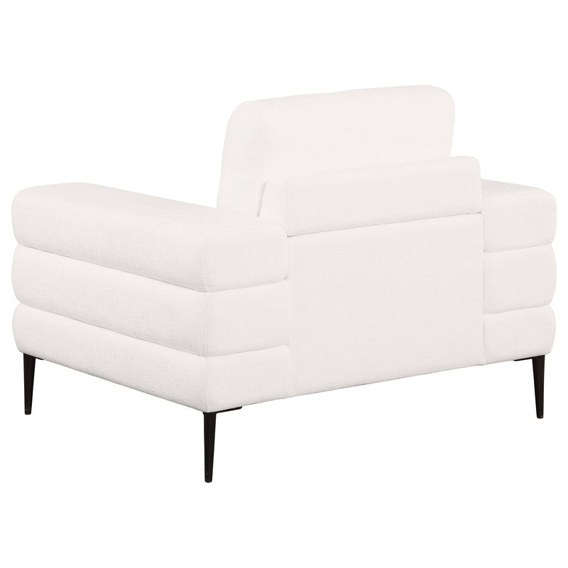 Jessel Sillón con brazos de terciopelo de chenilla color marfil