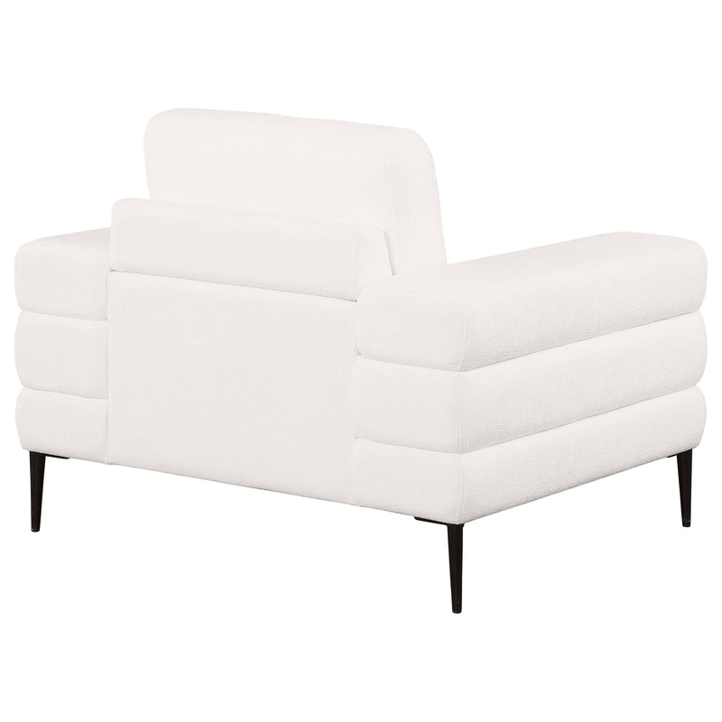 Jessel Sillón con brazos de terciopelo de chenilla color marfil