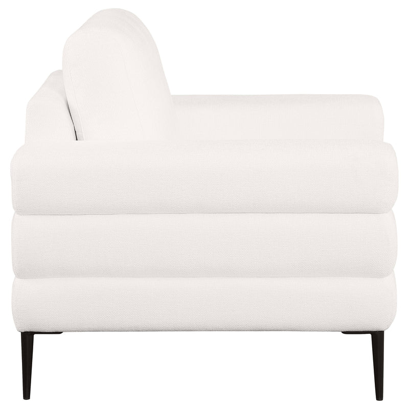 Jessel Sillón con brazos de terciopelo de chenilla color marfil