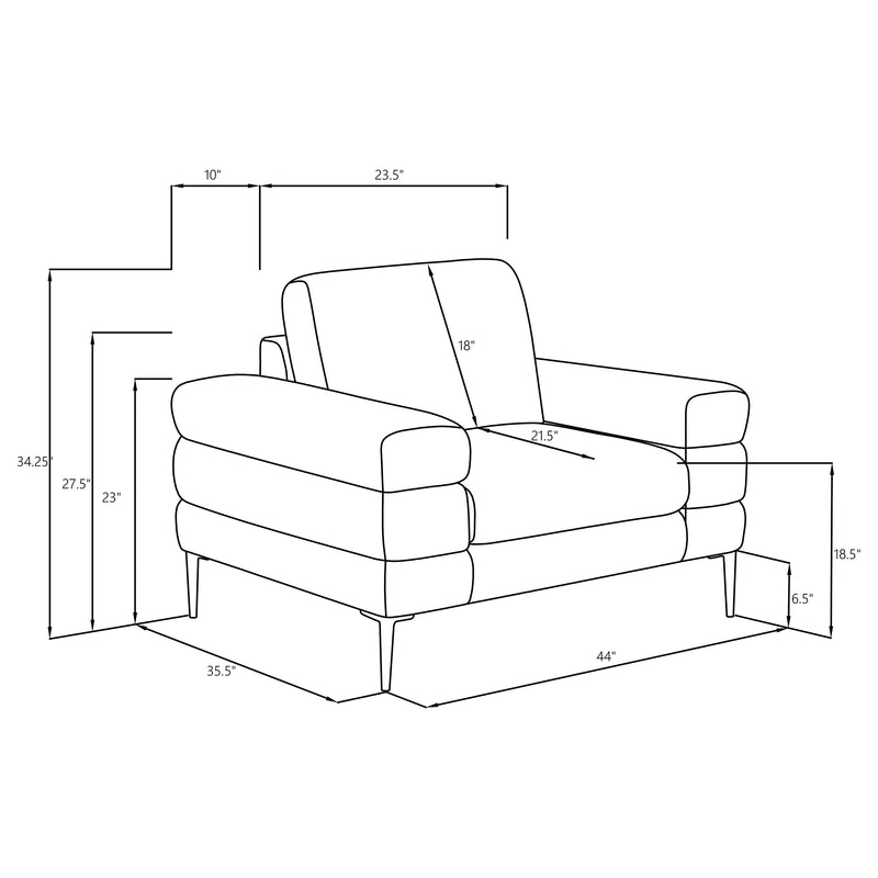 Jessel Sillón con brazos de terciopelo de chenilla color marfil
