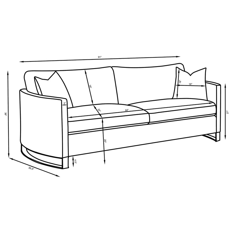 Corliss Upholstered Curved Track Arm Sofa