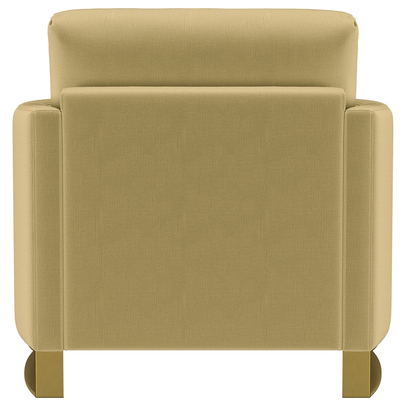 Sillón Corliss con reposabrazos curvos tapizado