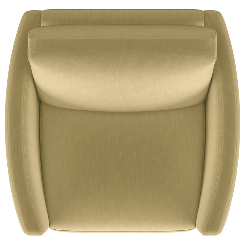 Sillón Corliss con reposabrazos curvos tapizado