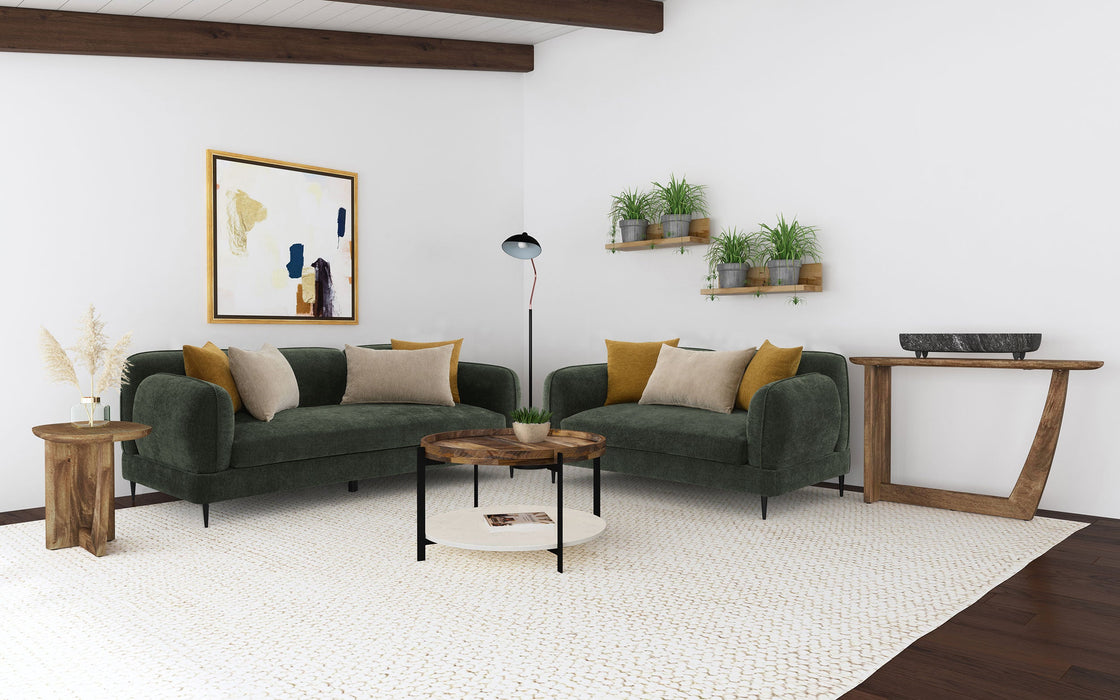 Jade  Chenille Upholstered Sofa Set Green