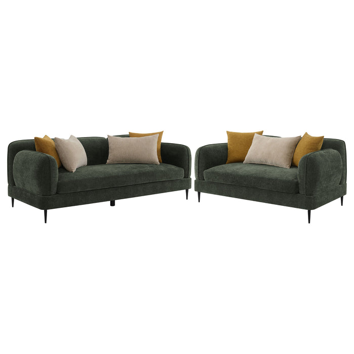 Jade  Chenille Upholstered Sofa Set Green