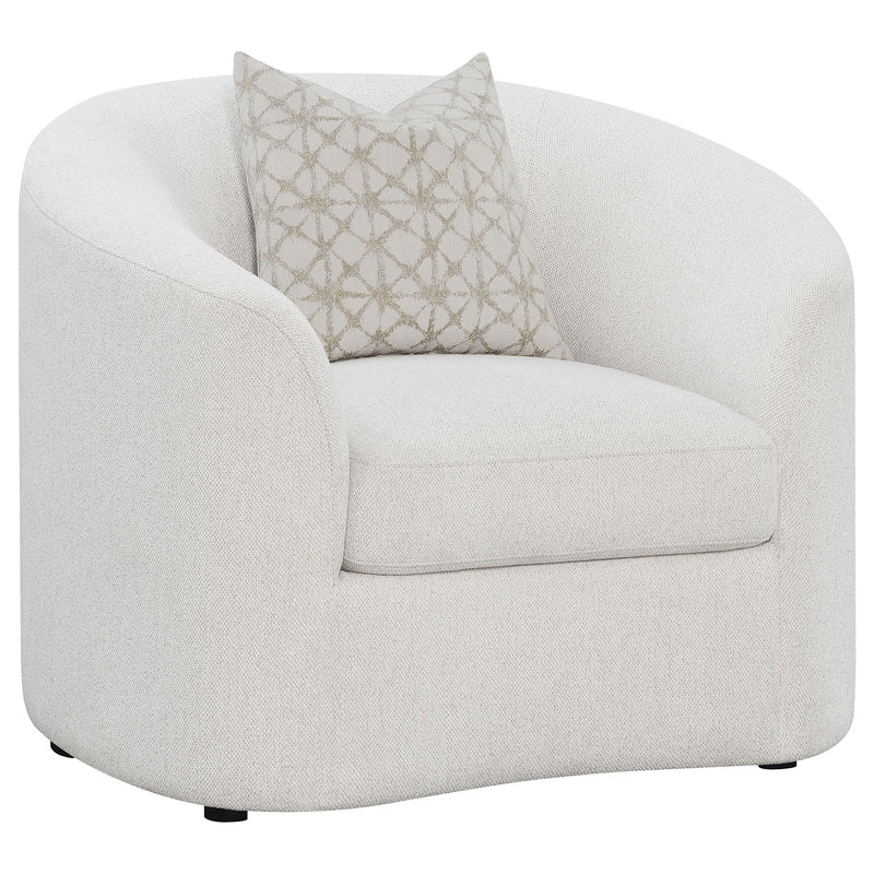 Sillón de Acento Rainn Tapizado en Boucle con Brazos Inclinados, Color Latte