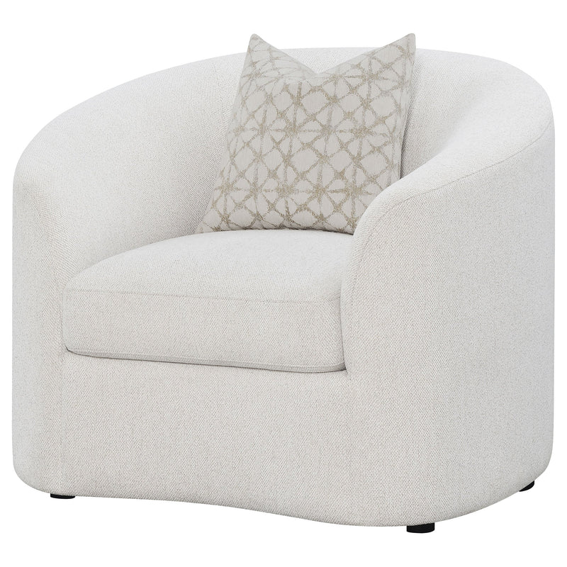 Sillón de Acento Rainn Tapizado en Boucle con Brazos Inclinados, Color Latte