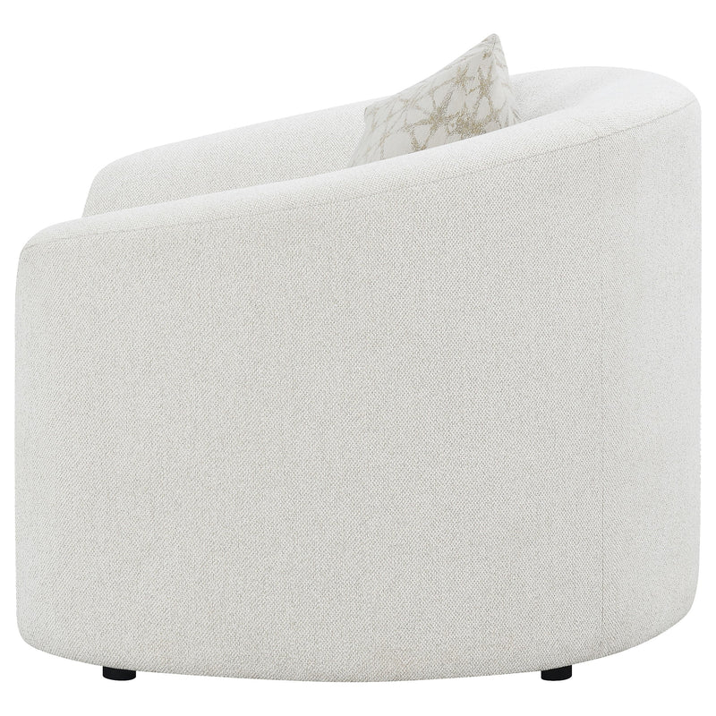 Sillón de Acento Rainn Tapizado en Boucle con Brazos Inclinados, Color Latte