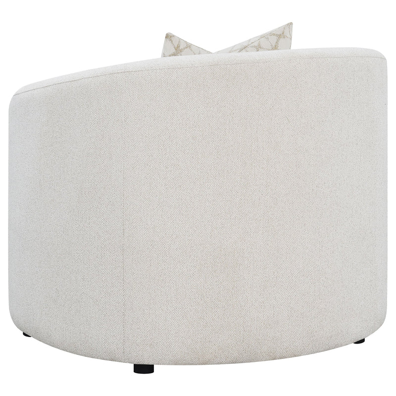 Sillón de Acento Rainn Tapizado en Boucle con Brazos Inclinados, Color Latte
