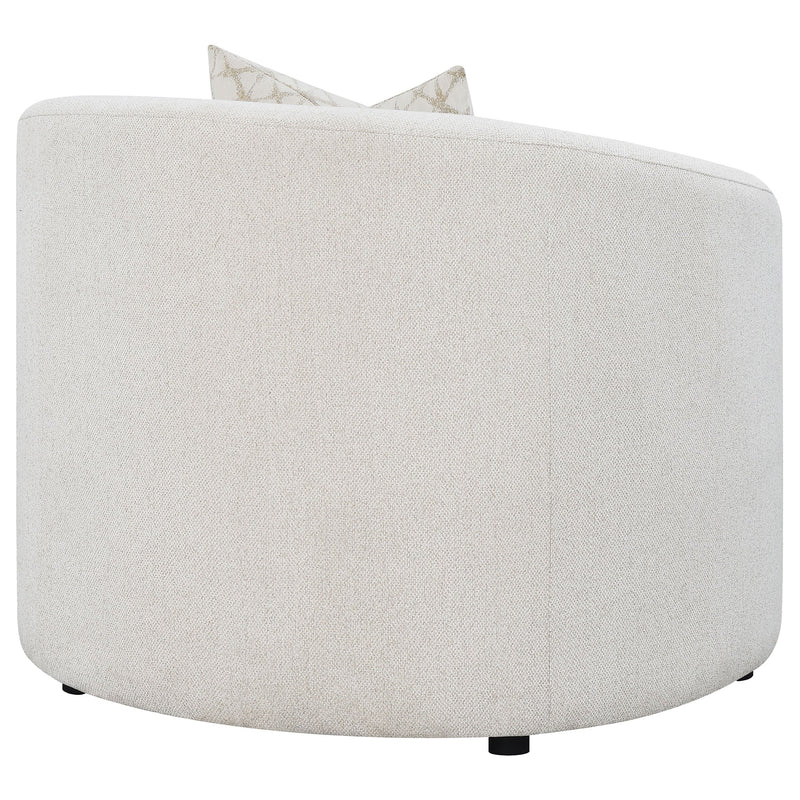 Sillón de Acento Rainn Tapizado en Boucle con Brazos Inclinados, Color Latte