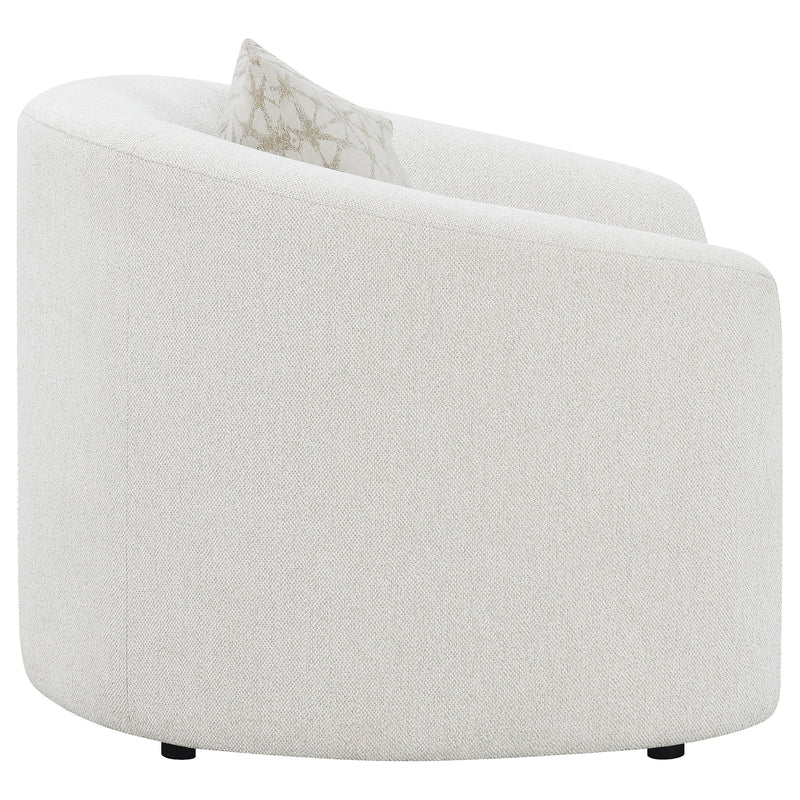 Sillón de Acento Rainn Tapizado en Boucle con Brazos Inclinados, Color Latte