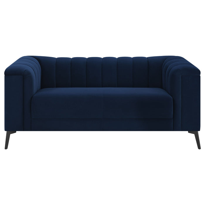 Chalet Tuxedo Arm Loveseat Blue