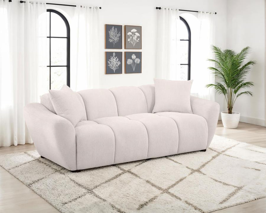 Destino Chenille Upholstered Splayed Arm Sofa Greige