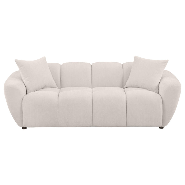 Destino Chenille Upholstered Splayed Arm Sofa Greige