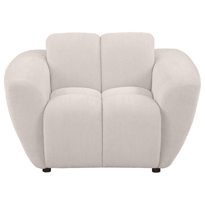 Destino Chenille Upholstered Splayed Arm Accent Chair Greige