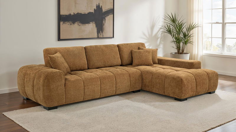 Sofá seccional chaise tapizado Octavia